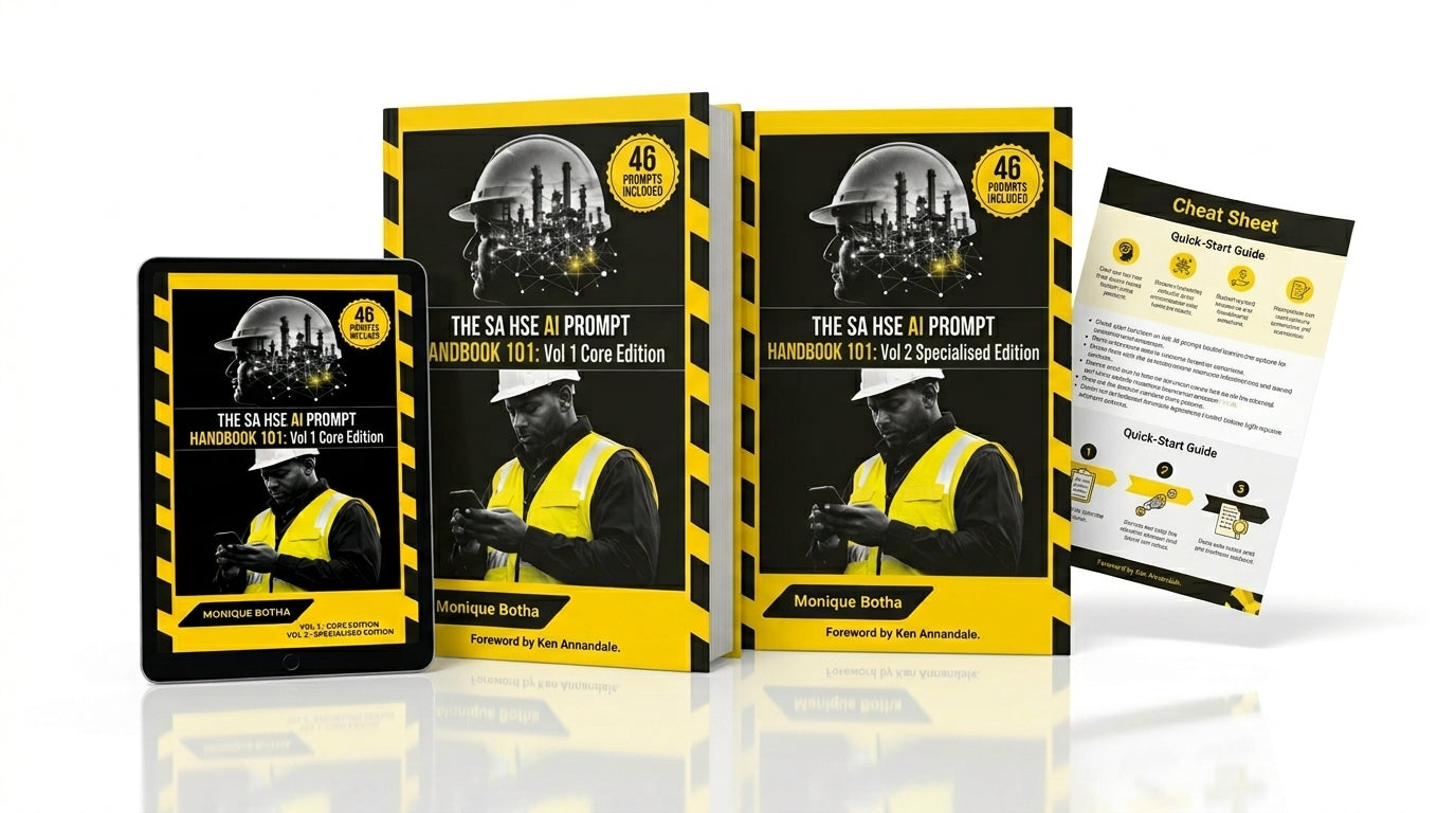 HSE AI Prompt Quick-Start Guide cheat sheet — 4-step framework for South African HSE professionals